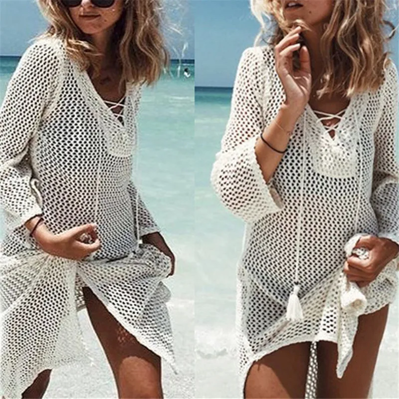 Kmnovo Bikini Coversup Swimwear Crochet Cover Up Beach Handmade Covers