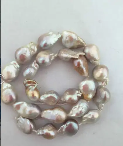 

FREE SHIPPING>@@> N1471 HUGE 14-18mm super luster south sea pink purple pearl necklace