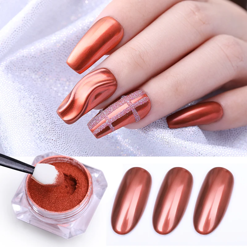 اور السكر معدنية مرآة مسمار التألق مسحوق فائقة ساطع الفضة الأحمر الذهب مانيكير مسمار الفن الصباغ الكروم الغبار الديكور