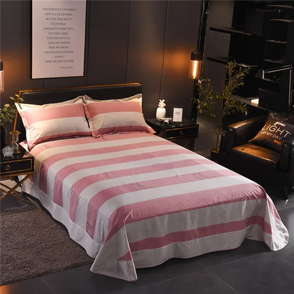 Light Blue White Print Bedding Sheet Home Textile Printing Flat Sheets