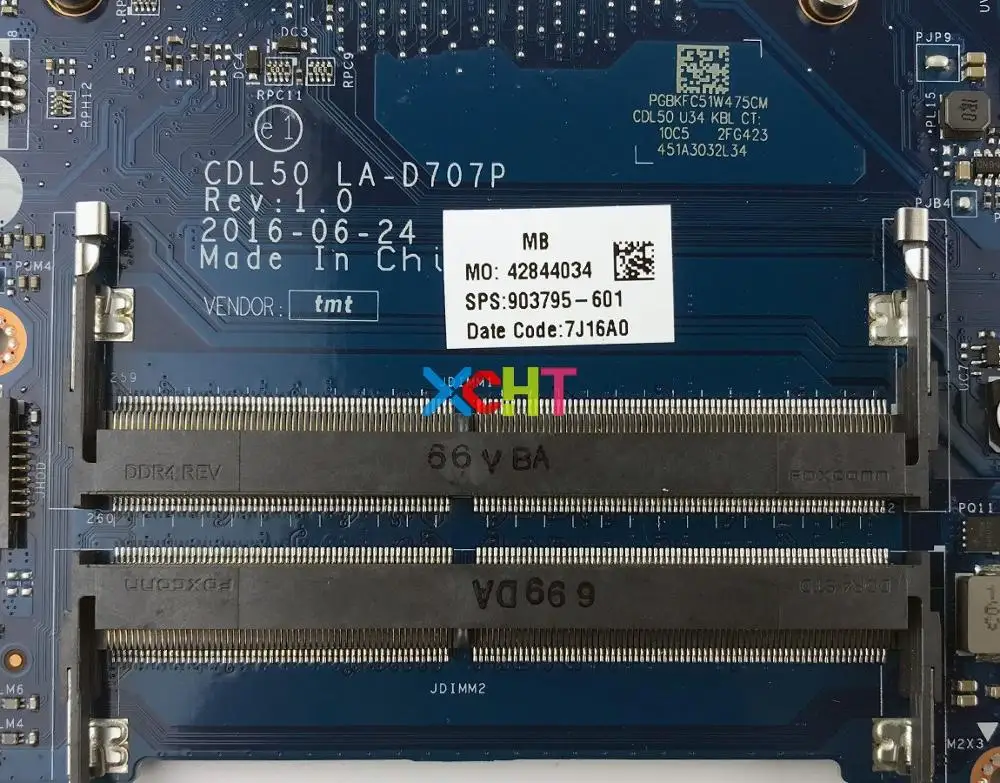 601-i3-7100U UMA w LA-D707P cpu CDL50 903795 для hp 15-AY серии 15T-AY100 ноутбук материнская плата протестирована