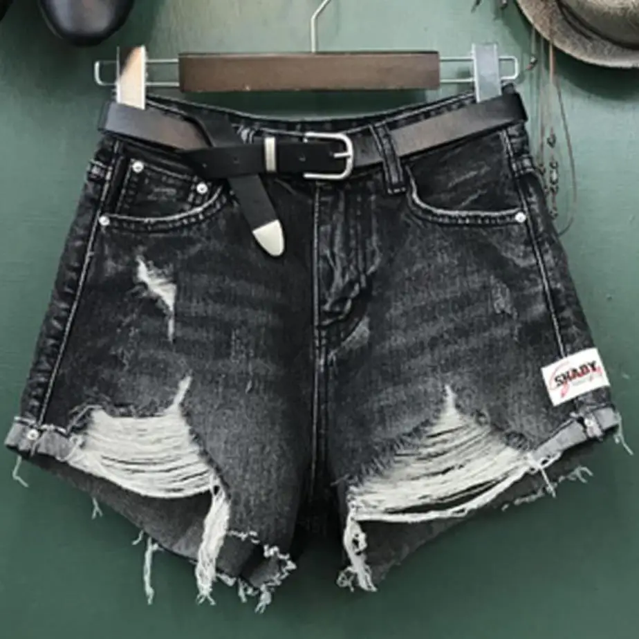 Джинсовые шорты размера плюс 2XL! женские летние свободные ретро джинсовые шорты с высокой талией и широкими штанинами