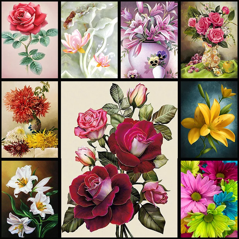 

Flower arranging 5D DIY full diamond Painting flowers Cross Stitch diamond embroidery mosaic diamonds wall stickers home decor