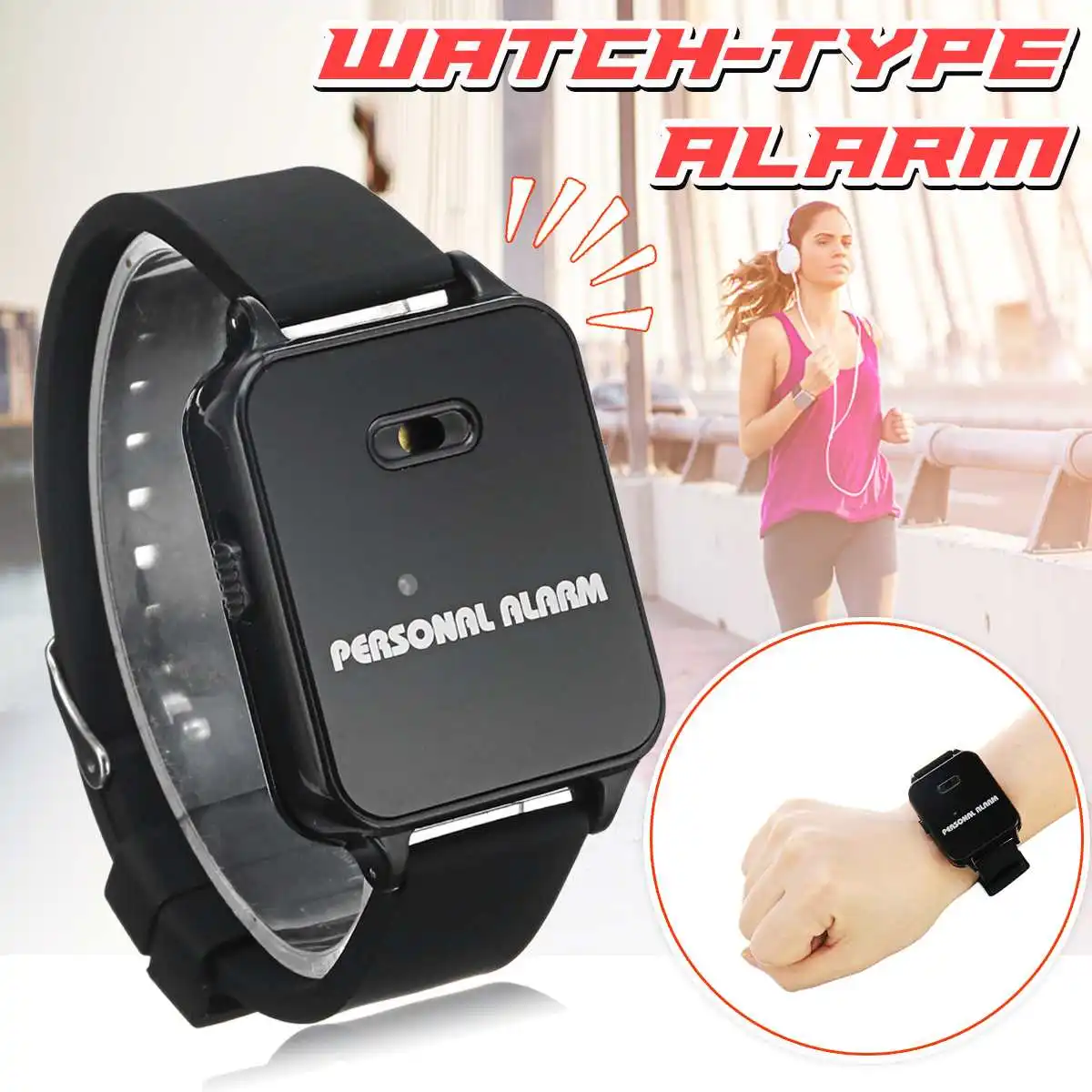 

120dB Sound Portable Alarm Watch ABS Sport Digital Personal Security Alarm Watch For Men Women The Elderly Children