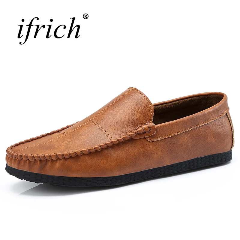 

Loafer Shoes Men Black Khaki Mens Loafers Leather Slip on Sneakers with For Adults Lightweight Male Driving Fashion Shoes