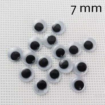 wholesale 7mm Googly Eye Movable Eye Plastic Eyes Wiggle Eyes forDoll Toy diy 10000pcs lot