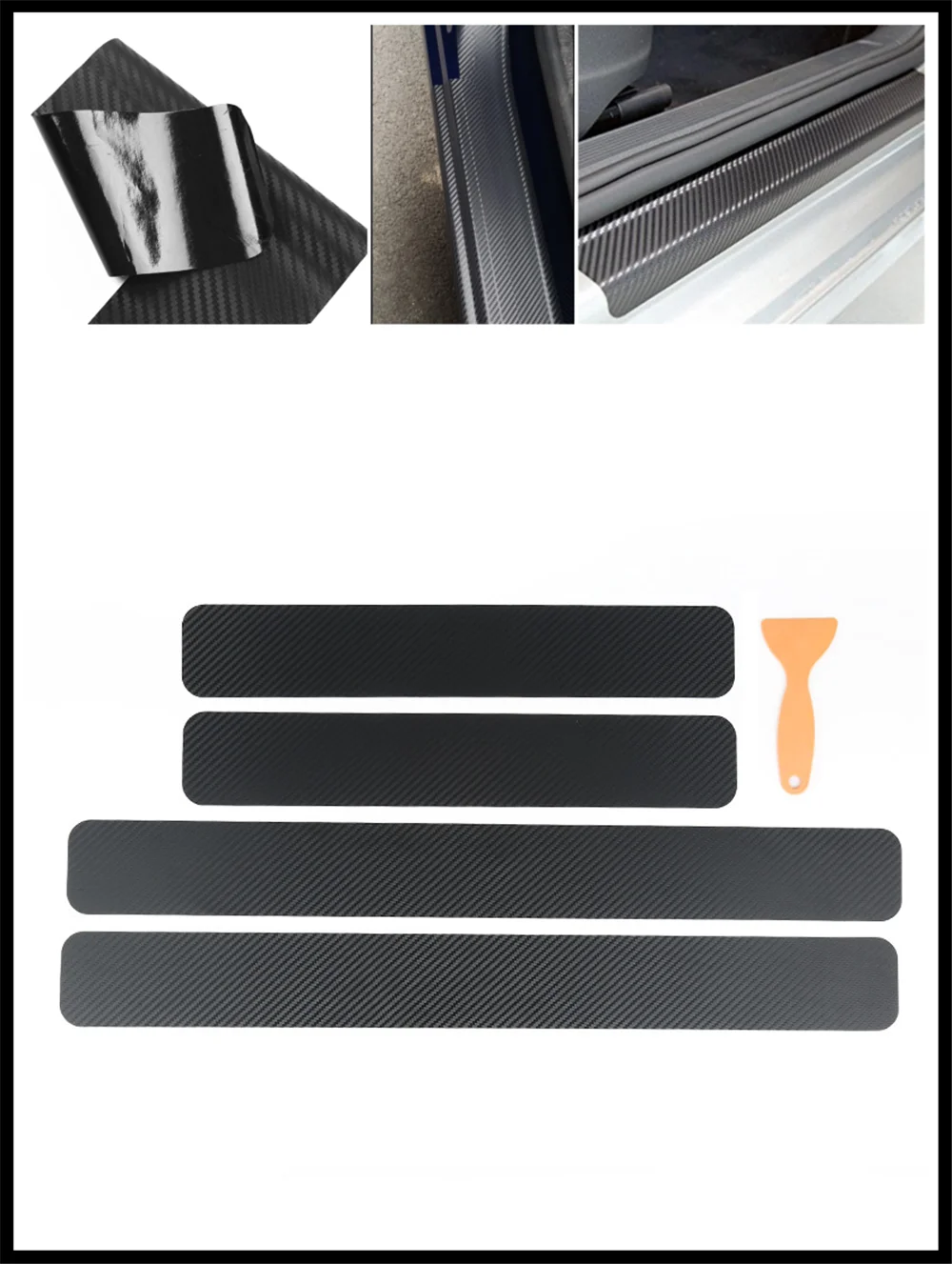 

4 pieces of car shape carbon fiber door edge scratch protection film for Opel Corsa Antara Meriva Zafira Insignia Mokka