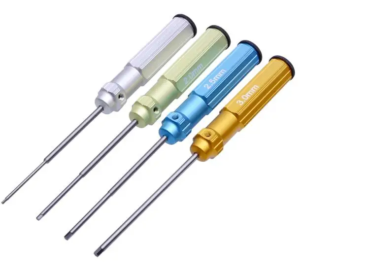RC Tools 4 pcs hex screw driver set titanium plating hardened 1.5 2.0 2.5 3.0mm screwdriver For helicopter toys