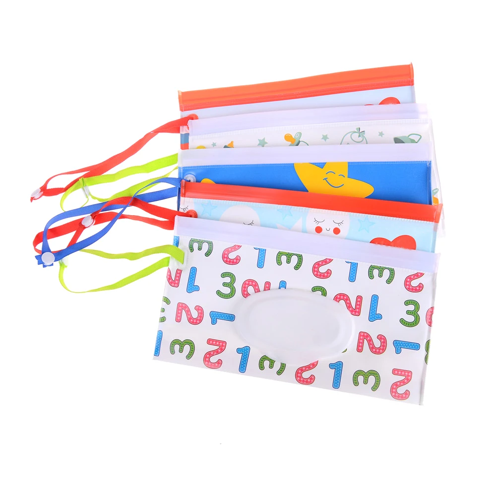 

Cosmetic Pouch Easy-carry Snap-strap Wipes Container Clutch and Clean Wipes Carrying Case Eco-friendly Wet Wipes storage Bag