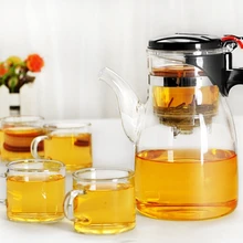 5 шт./компл. 900 мл простой чайный чайник, чайник термостеклянный чайник с 4 чашками удобный офисный чайник Набор JO 1053