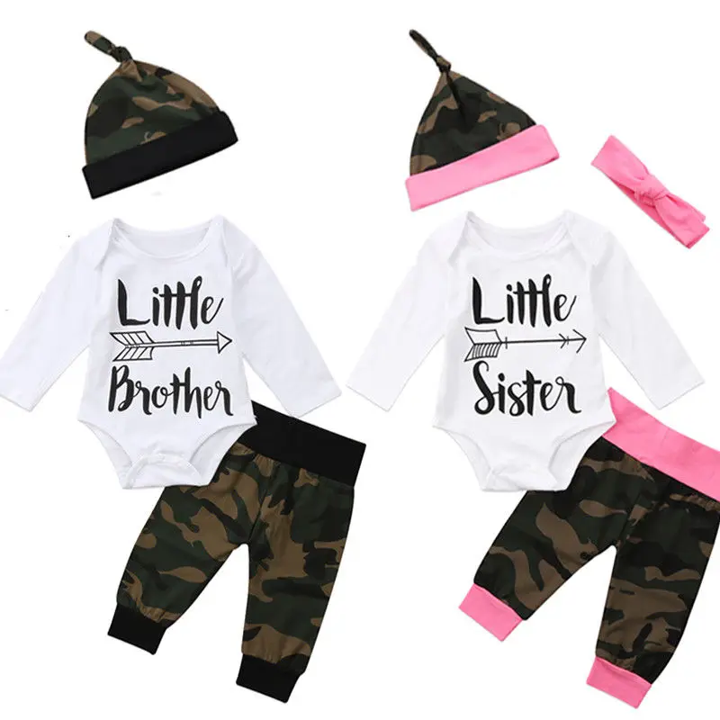 Newborn Baby Boy Girl Little Brother Sister Matching Clothes Set