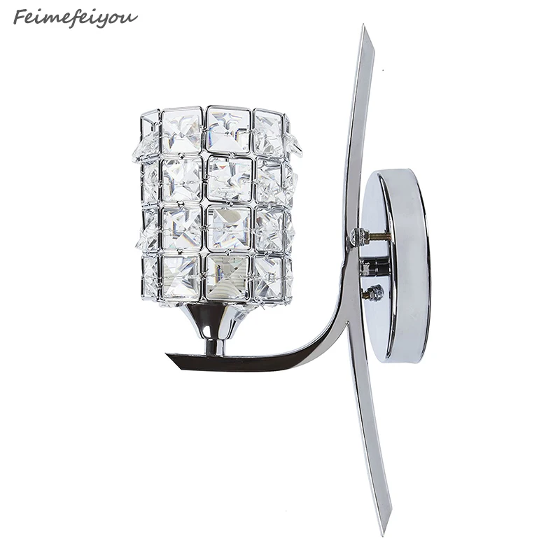 

Feimefeiyoucrystal lampada led wall lights Modern Stainless Steel Base lighting wall sconces de pared AC85-265V led bulb