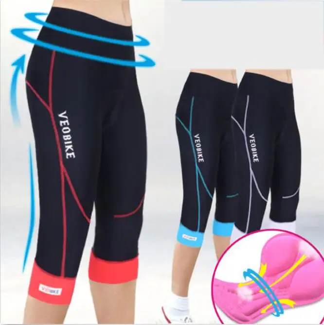Ladies Cycling 3/4 Three Quarter Legging Shorts PaddedCycling Shorts
