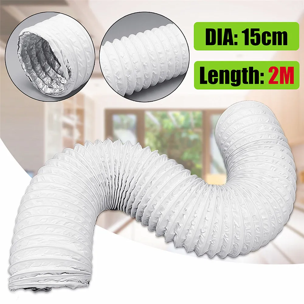 

Extra Long Flexible PVC Aluminum Foil Universal Portable Exhaust Hose for Portable Air Conditioner 5.5" Hole Diameter 59" Long