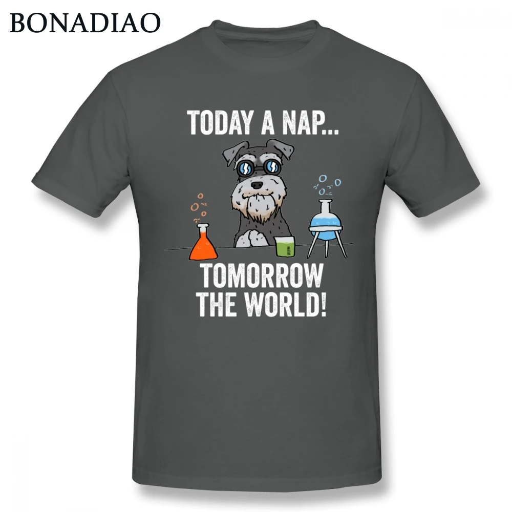 Забавная футболка с графическим принтом Scientist Schnauzer Today A Nap Tomorrow The World Мужская