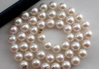 

Jew2637 18"8- 9mm AKOYA white seawater pearl necklace 14k