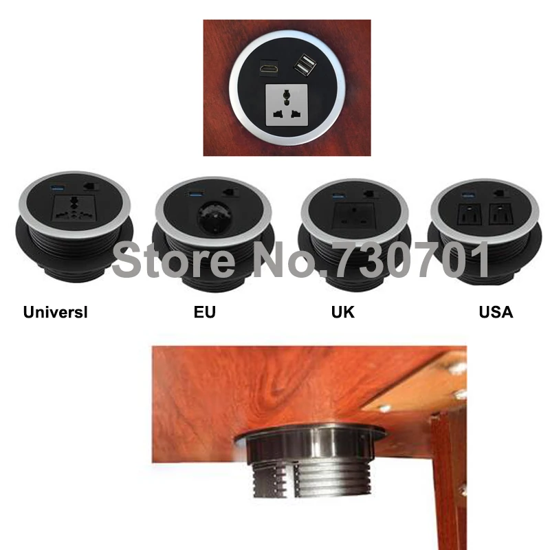 Круглая настольная розетка с универсальным/UK/EU/USA питанием и RJ45/rj11/HDMI/dual USB /USB