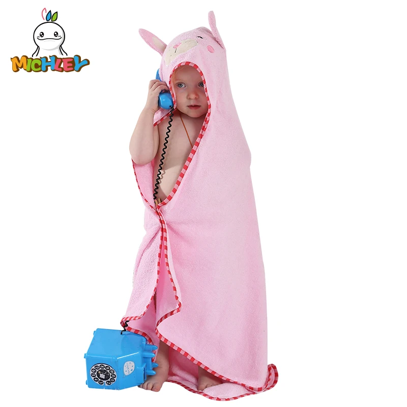 

MICHLEY Animal Model Cloak 100% Cotton Baby Bathrobe/Cartoon Baby Towel/Character Kids Bath Robe/ Bath Towel/Hooded qwa-xin