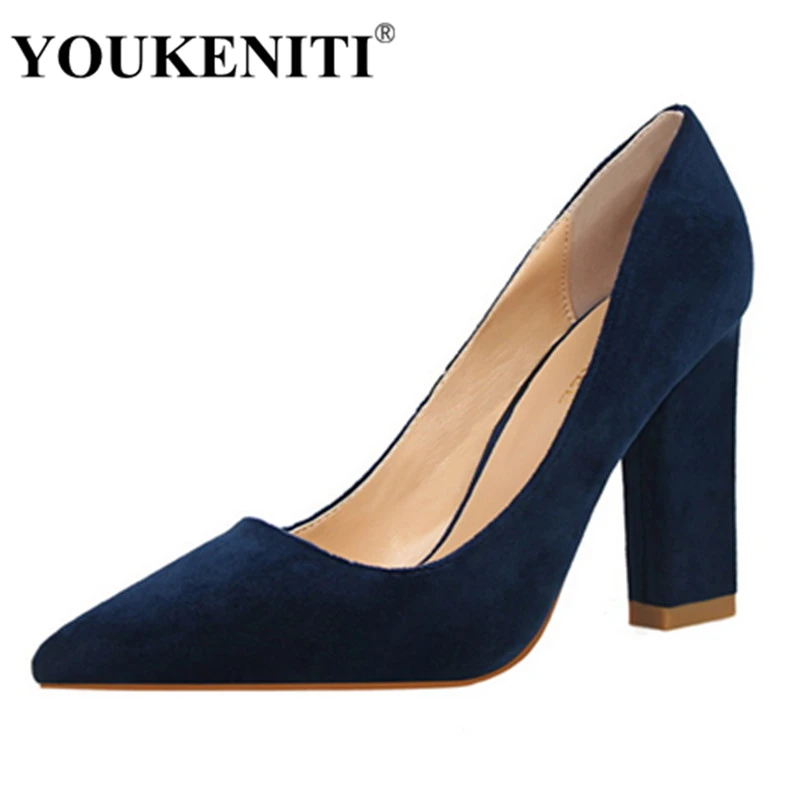 

2018 Ladies Flock Pointed Toe Women Pumps High Heels Sexy Stiletto Valentine Shoes 9 Colors Heel Pumps For Party Shoes DS5239-2
