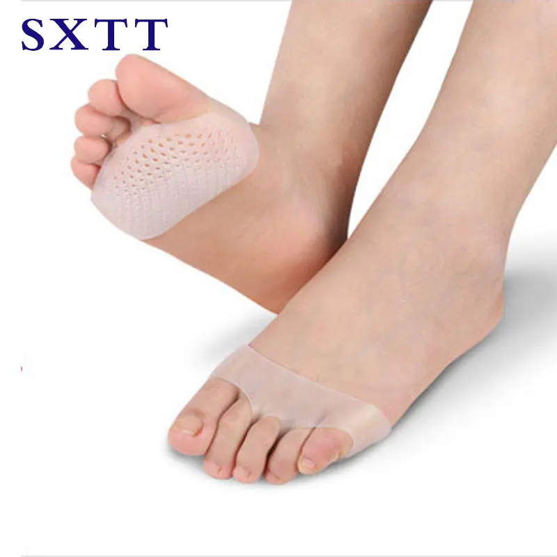 

SXTT Silicone Gel Insoles Forefoot Pad Women Shoes High Heel shock insert Orthopedic insoles Feet Pain Relief Toes Pads