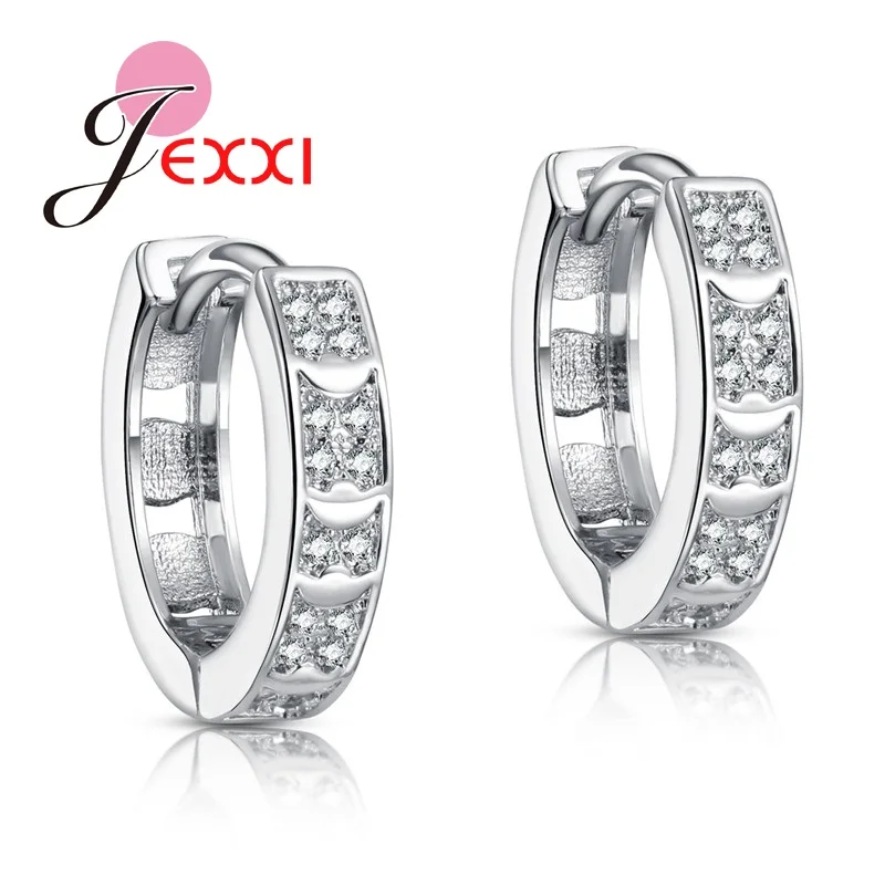 

JEXXI Small Exquisite Clear Cubic Zirconia Silver Earring Convenient Simple Piercing Earrings Fine Jewelry Brincos For Women