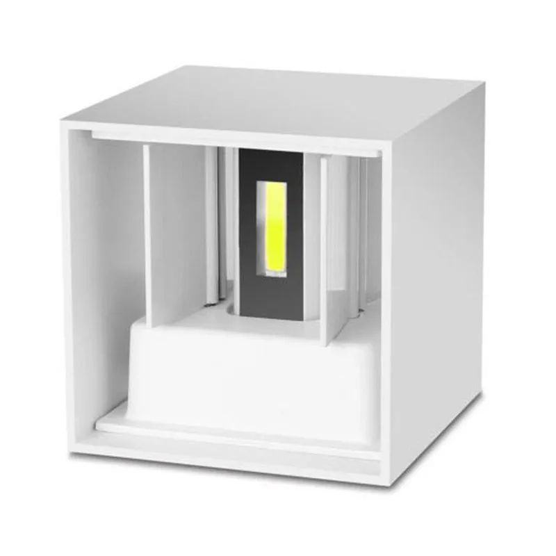 Затемнения 8 Вт/10 Вт IP65 Регулируемый поверхностного монтажа открытый куб светодиодный настенный светильник, напольный светильник стены, вверх и Подпушка настенный светильник