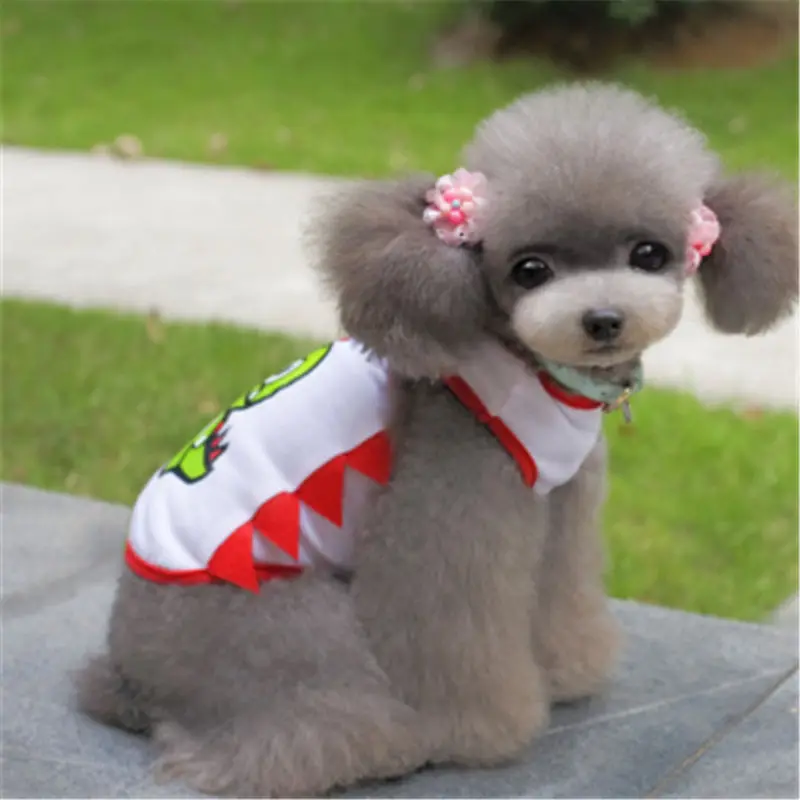 

Pet Dog Clothes Soft Summer Mesh Puppy cheap dog clothes Cat Vests Cartoon Clothing for Small Pets Chihuahua clothes