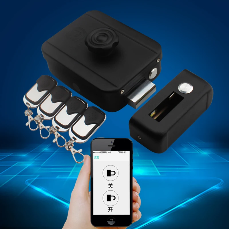 

Electronic Remote Control Door Lock Set Security Smart Automatically Intellisense Household Warded Locks with 4 Remotes