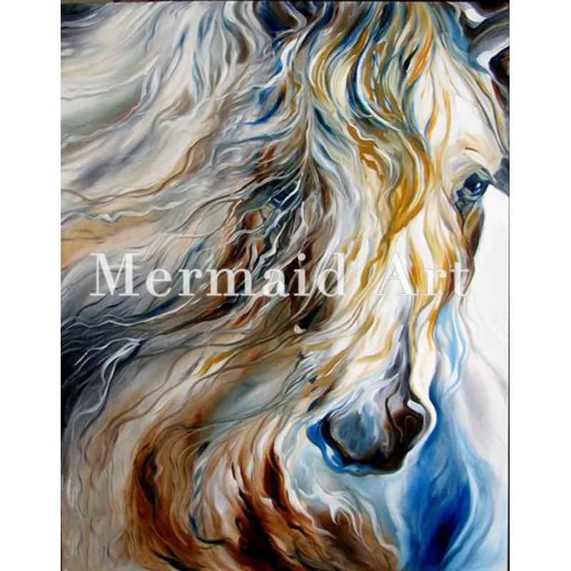 

Hand Painted art Oil Paintings Animal abstract art horse head Oil Painting On Canvas For Living room Artwork Home Decoration