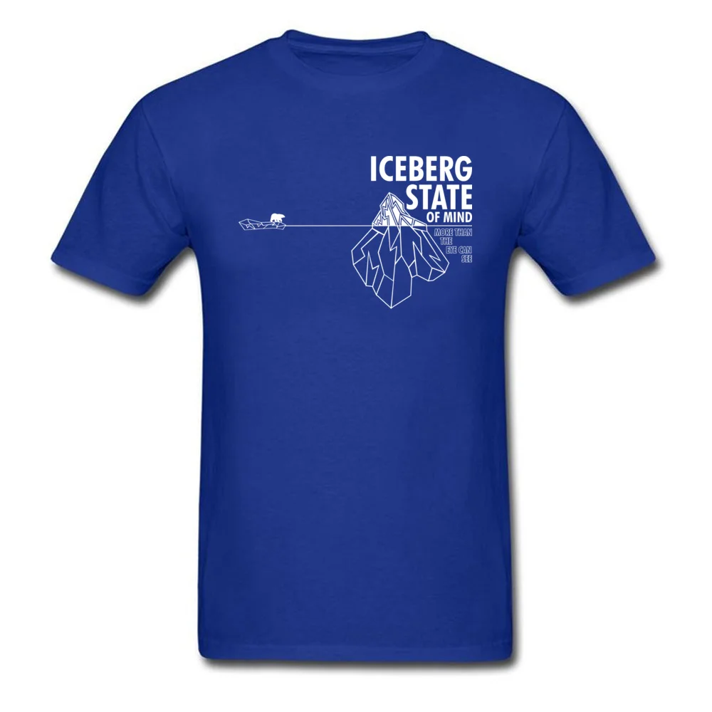 ICEBERG STATE Cute Short Sleeve Summer T-shirts Pure Cotton Crewneck Men Tops Shirt Print Tops & Tees ostern Day ICEBERG STATE blue