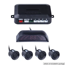 Sensores de Estacionamento de carro Parktronics 4 Preto/Prata/Branco/Cinza/Bule/Vermelho 4 Sensores de Backup Reversa Som do Alarme de Radar Sistema de Estacionamento