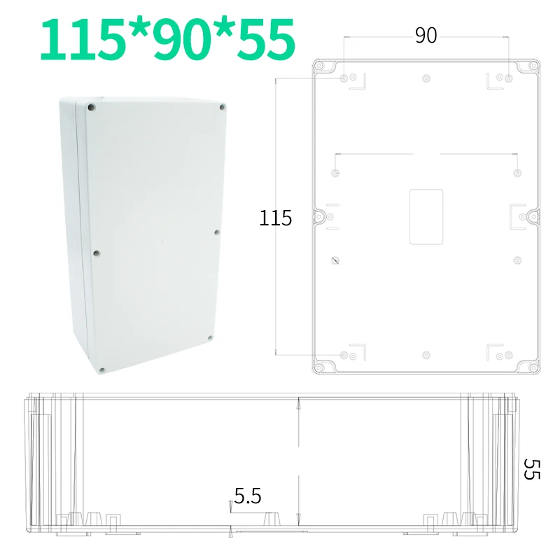 Водонепроницаемый пластиковый корпус коробка электронный проект инструмент чехол Электрический проект коробка открытый распределительная коробка корпус 200*120