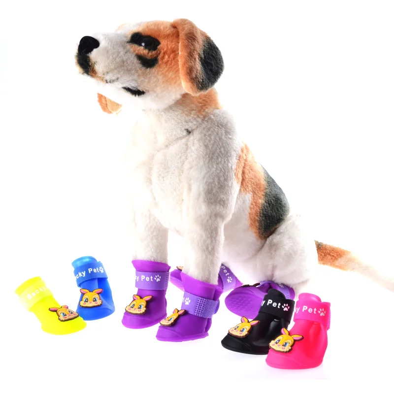 Silicone Dog Shoes Pet Shoes Pet Boots Anti Slip Skid Waterproof Rain
