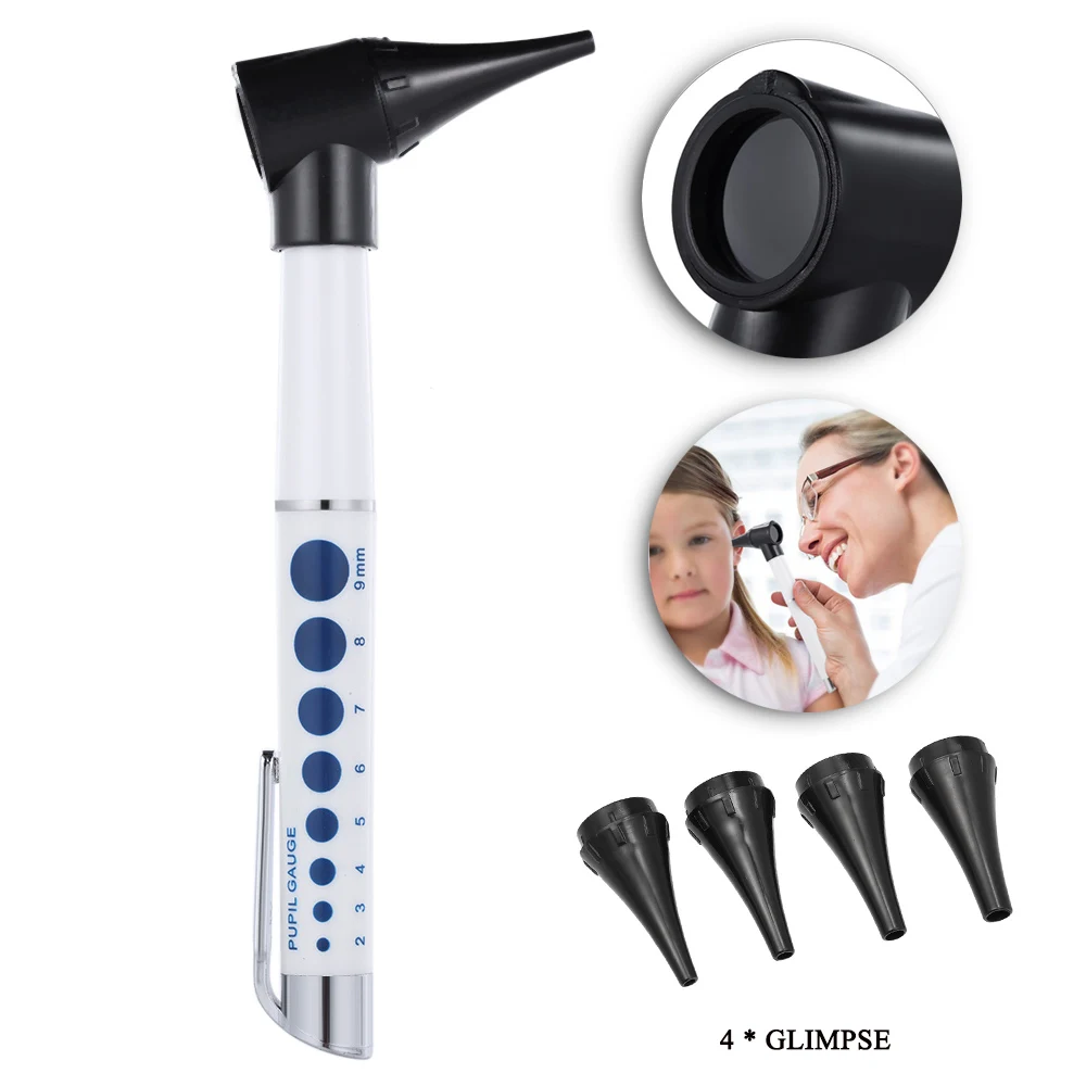 

Medical Otoscope Set with Flashlight Magnifying Len 4 Glimpses Ear Health Care Penlight Diagnostic Tools Ear Cleaner Otoscopio