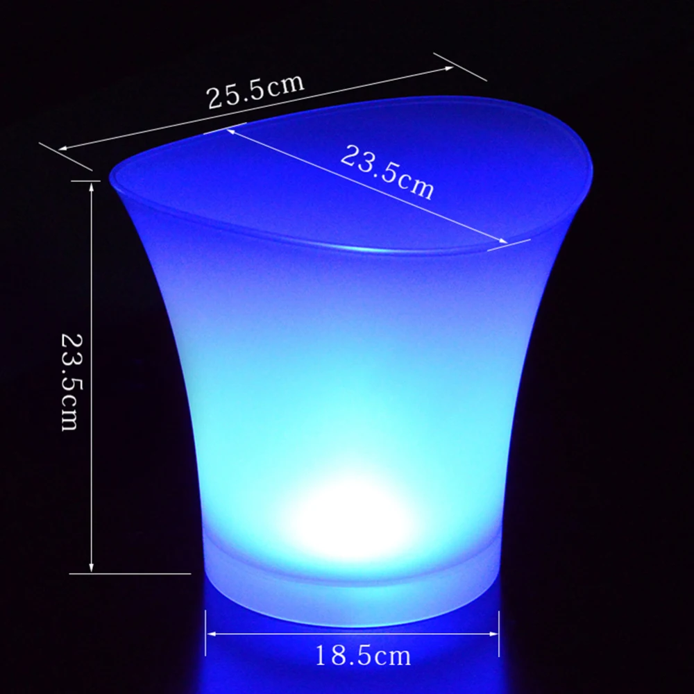 Бар аксессуары водонепроницаемый пластик 5L светодиодный Изменение цвета держатель ковша бары, ночные клубы СВЕТОДИОДНЫЙ Свет Шампанское пиво ведро