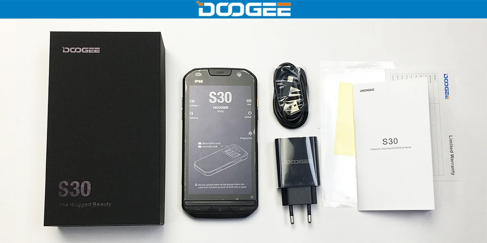 DOOGEE S30 IP68 Водонепроницаемая двойная задняя камера для смартфона 5580 мАч Быстрая зарядка 5," HD MTK6737 Android 7,0 2 ГБ+ 16 Гб 8 Мп отпечаток пальца