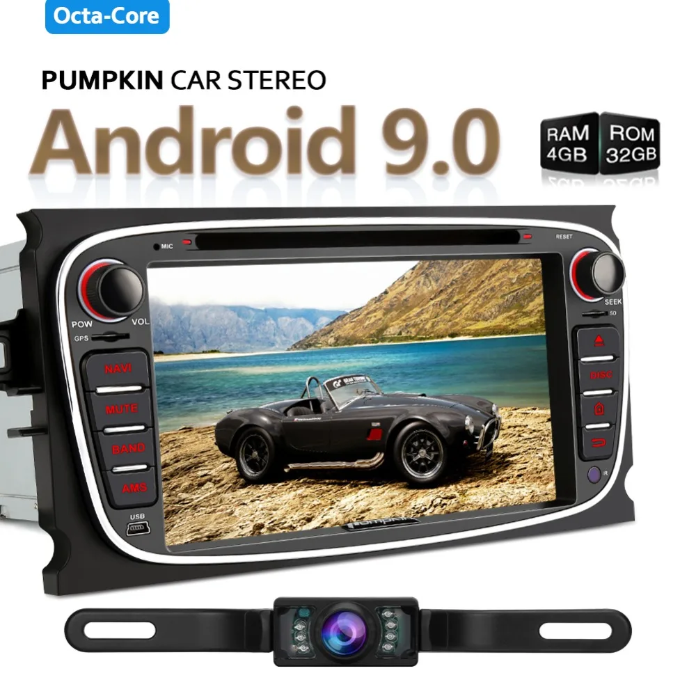 Perfect Pumpkin 2 Din 7"Android 9.0 Car DVD Player GPS Navigation Octa-core Car Stereo For Ford Mondeo/Focus Wifi OBD2 Fastboot Headunit 0