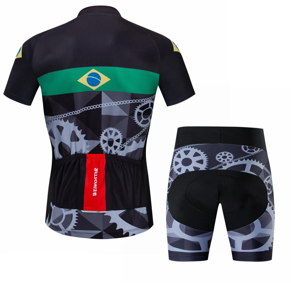 Велоспорт Джерси Набор Pro команда Бразилия короткий рукав MTB велосипед комплект одежды Майо Ropa Ciclismo Костюм велосипедные мотоциклетные майки