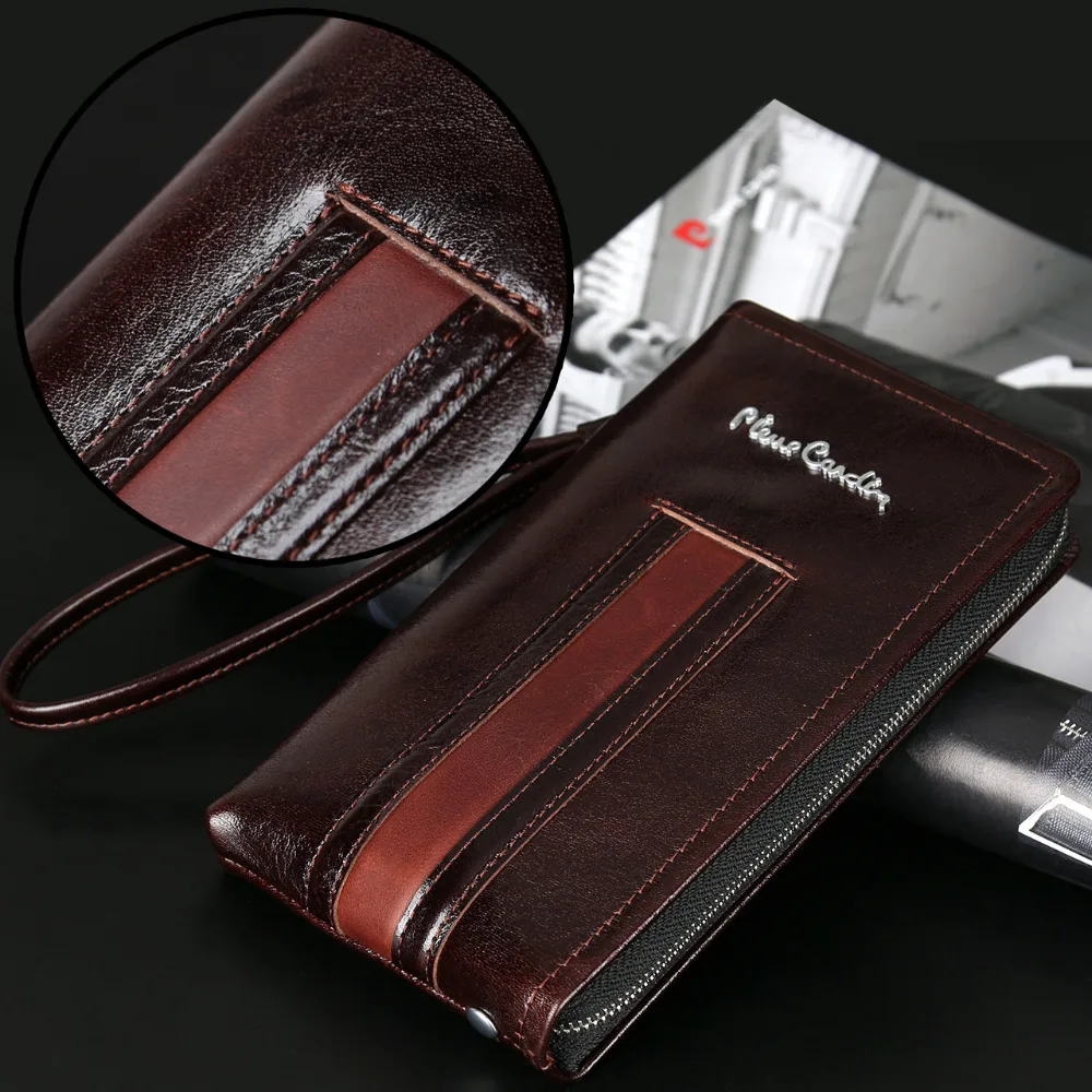 

Pierre Cardin Casual Reticule Bag Man Bag Genuine Leather Bag Strap For Oneplus One Plus 3 3T 5 6 Mobile Phone Case Cover Pouch