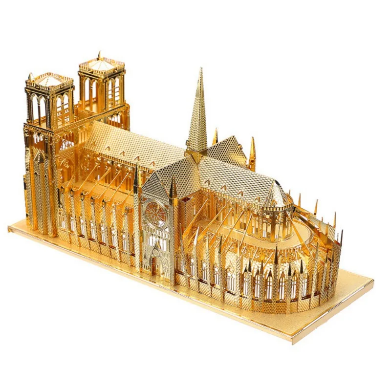 

3D DIY Metal puzzle Notre Dame de Paris Build Model For Adult/Kids Kindergarten Educational Diy Toys for Children Juguetes 2019