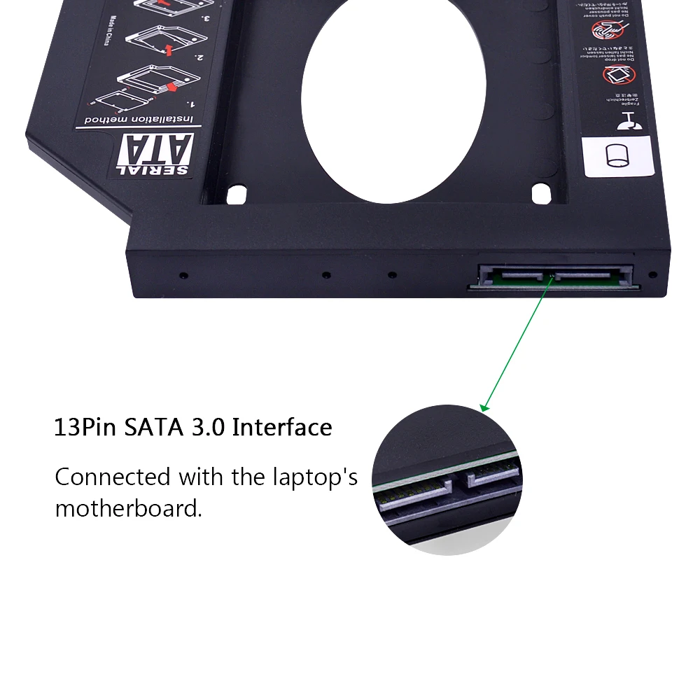 CHIPAL универсальный пластиковый 2-ой HDD Caddy 12,7 мм SATA 3,0 для 2,5 ''SSD чехол Корпус жесткого диска для ноутбука CD-ROM DVD-ROM Optibay