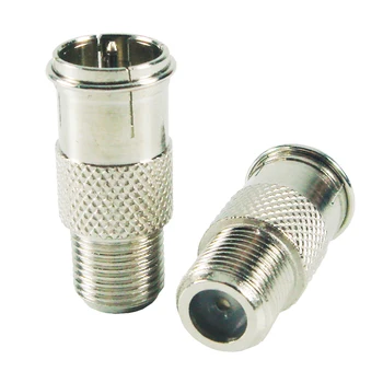 

10pcs/lot Pure Cupper STB Quick Plug F type to CATV RF Connector F Female to CATV Male RF Coaxial Connector
