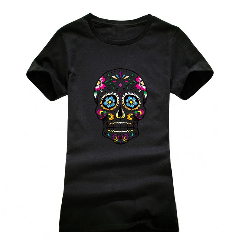 جديد 2018 الجمجمة T قميص المرأة أزياء الصيف المرأة تي شيرت مريحة الشارع الشهير قمم تيز الأحمر أسود رمادي الأبيض