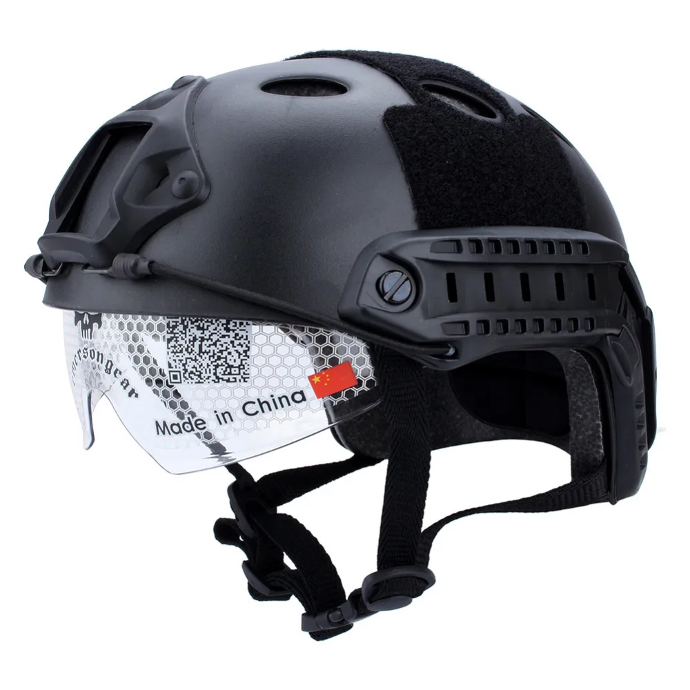 

ES Hot Black Military Tactical Helmet Airsoft Helmet Sports Accessories Paintball SWAT Protective Face Mask With Goggle