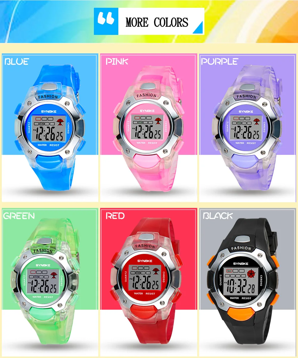 Sports Children Watches For Girls Boys Military Waterproof Wristwatch Analog Display LED Digital Children Watch for Kids