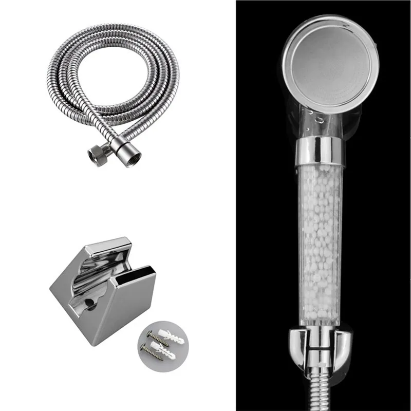 3 Mode Filter SPA Anion ABS Handheld Rainfall Shower Head Set Round