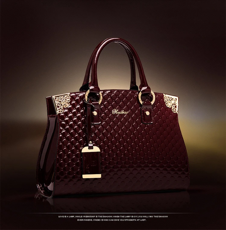 Women Genuine Patent Leather Handbags  