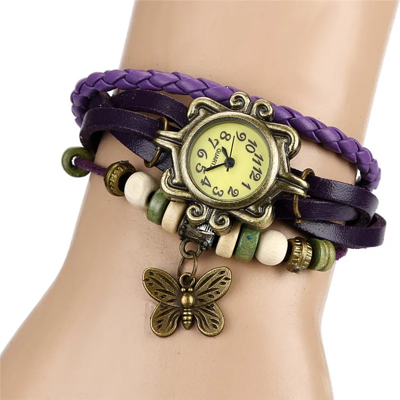 Newest Women's watches brand fashion ladies watch Weave leather band Quartz Around Lady Wrist Watches clock Bracelet Reloj M18 (8)
