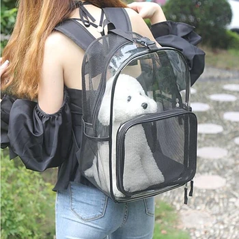

Pet Dog Cat Carrier Bag Summer BreathableTransparent PVC Small Dog Backpack Puppy Dog Cat Travel Ridig Hiking Carrying Pet Bag