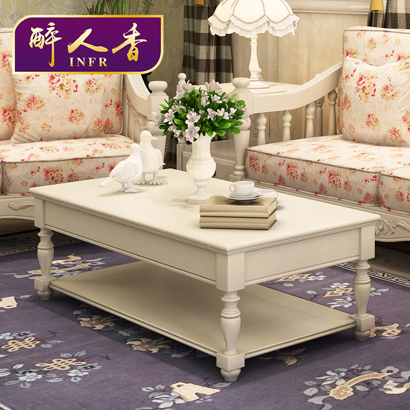 Korean coffee table European style simple tea solid wood bunk storage teasideendin Coffee